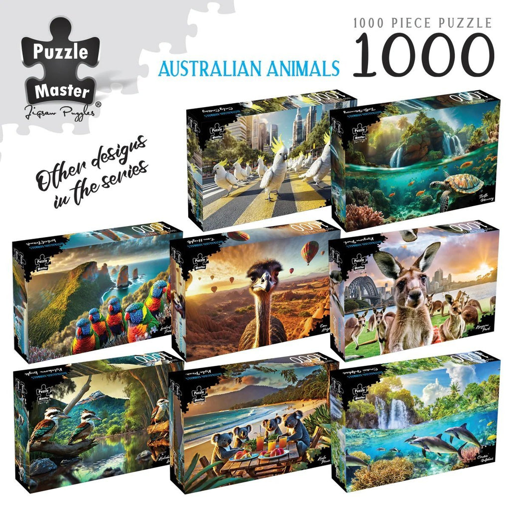 Puzzle Master 1000 Piece Jigsaw Puzzle - Cocky Crossing Surreal Australia Collection