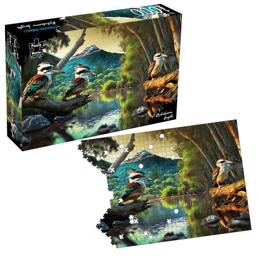 Puzzle Master 1000 Piece Jigsaw Puzzle - Kookaburra Laughs - Surreal Australia Collection