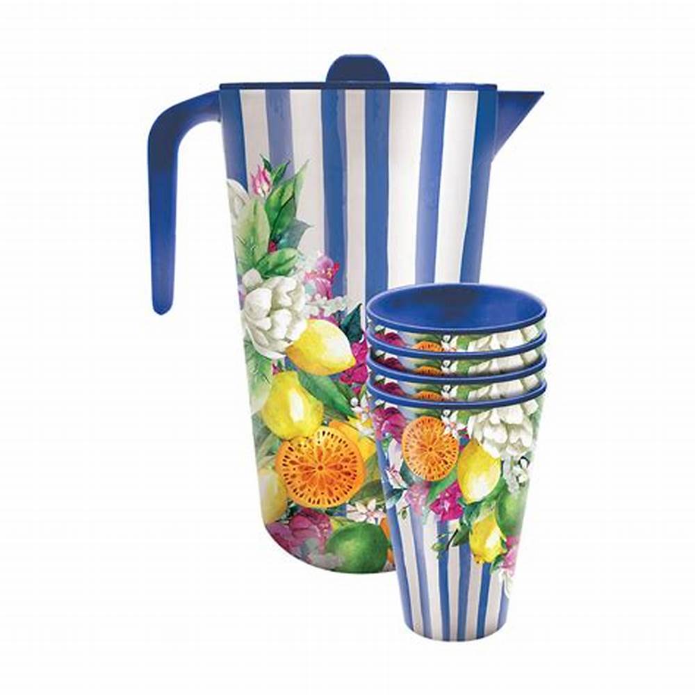 Amalfi coast jug and cup set melamine